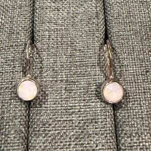 Elegant Silver and Pink Stone Earrings